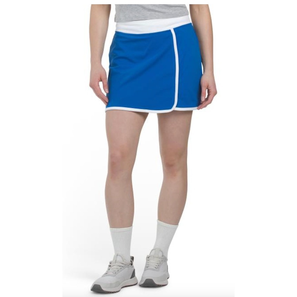 NWT Johnnie-O Gabby Skort Women Large Blue White Performance Golf Tennis Summer